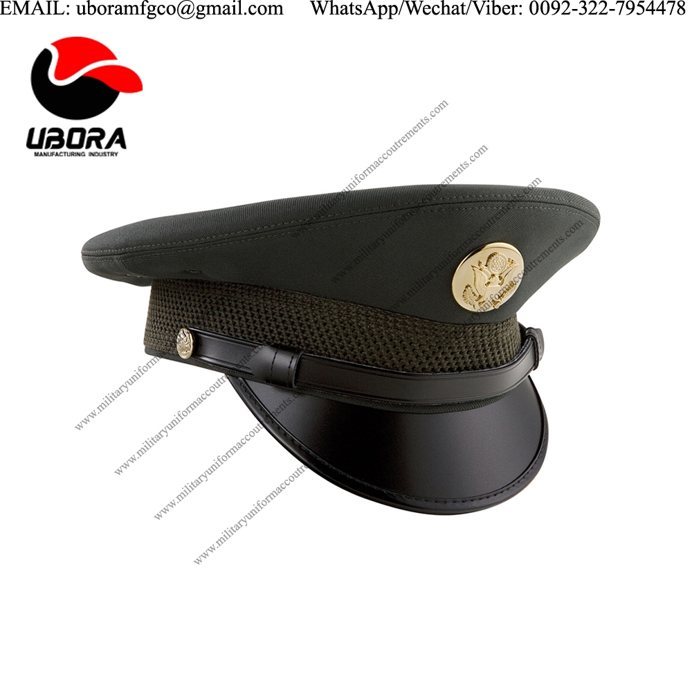 ARMY ENLISTED SERVICE CAP, GREEN Police officer Peak Caps,Air Force General Parade Soviet Russian 